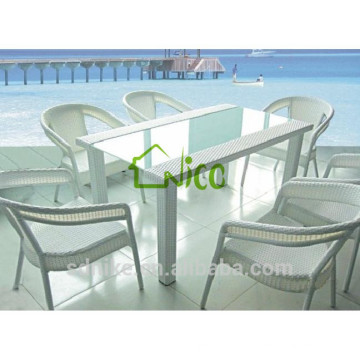 DS- (233) ротанг внутренняя мебель современный квадратный ротанг крытый обеденный стол